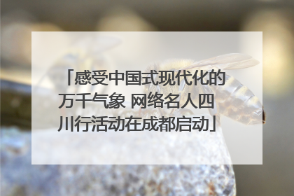 感受中国式现代化的万千气象 网络名人四川行活动在成都启动
